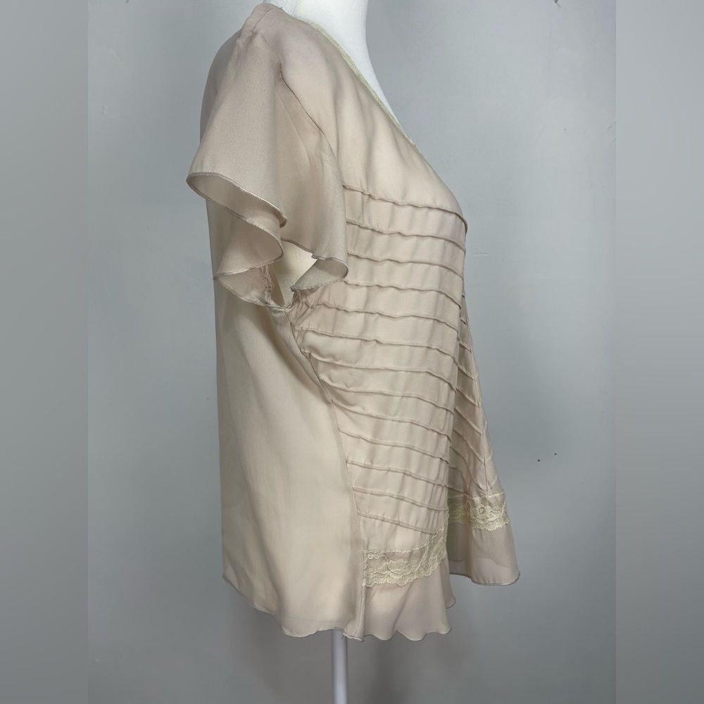 Jaipur sheer tan blouse women’s size M - Picture 8 of 14